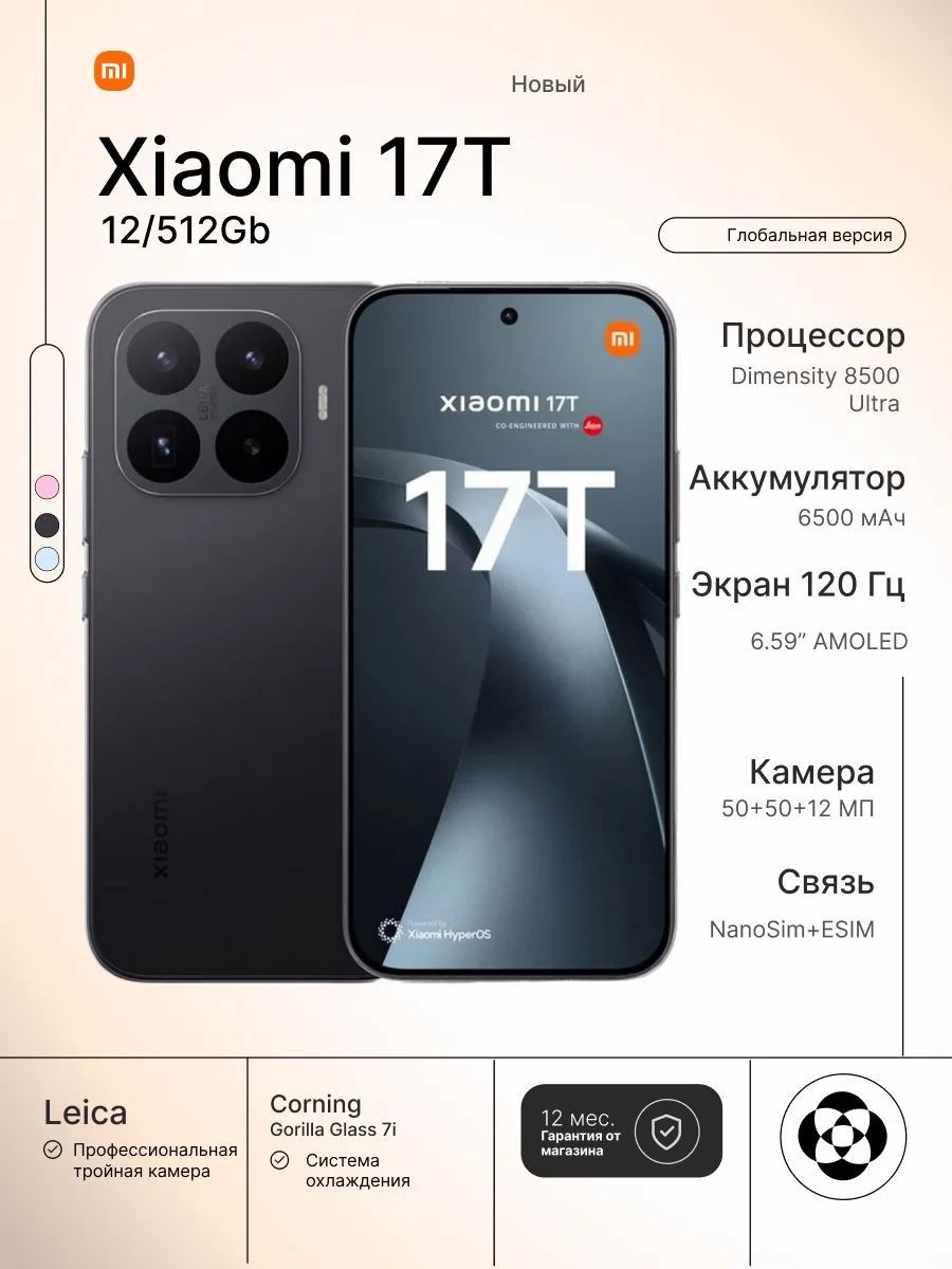 Смартфон Xiaomi Mi 17T 12/512Gb, Black